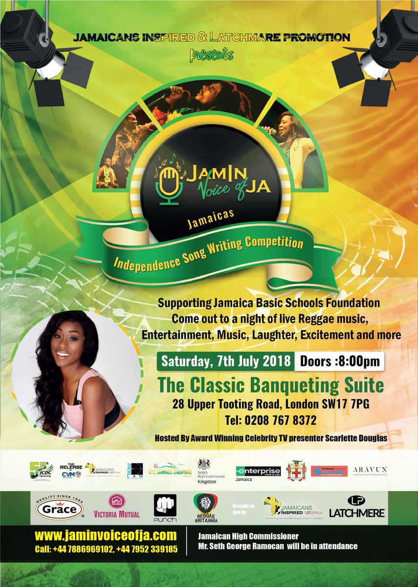 International partnerships with @JaminVoiceofJA celebrating @JCDCJamaica 55 & #JA56 who will be the winner!! @gracefoods @caribbeanfoodwk @VMBS_UK @BowLawChambers  @ReggaeBrit @enterprise_ja @thegleaner @ARAVUNLtd @scardoug bit.ly/2tgcjhk