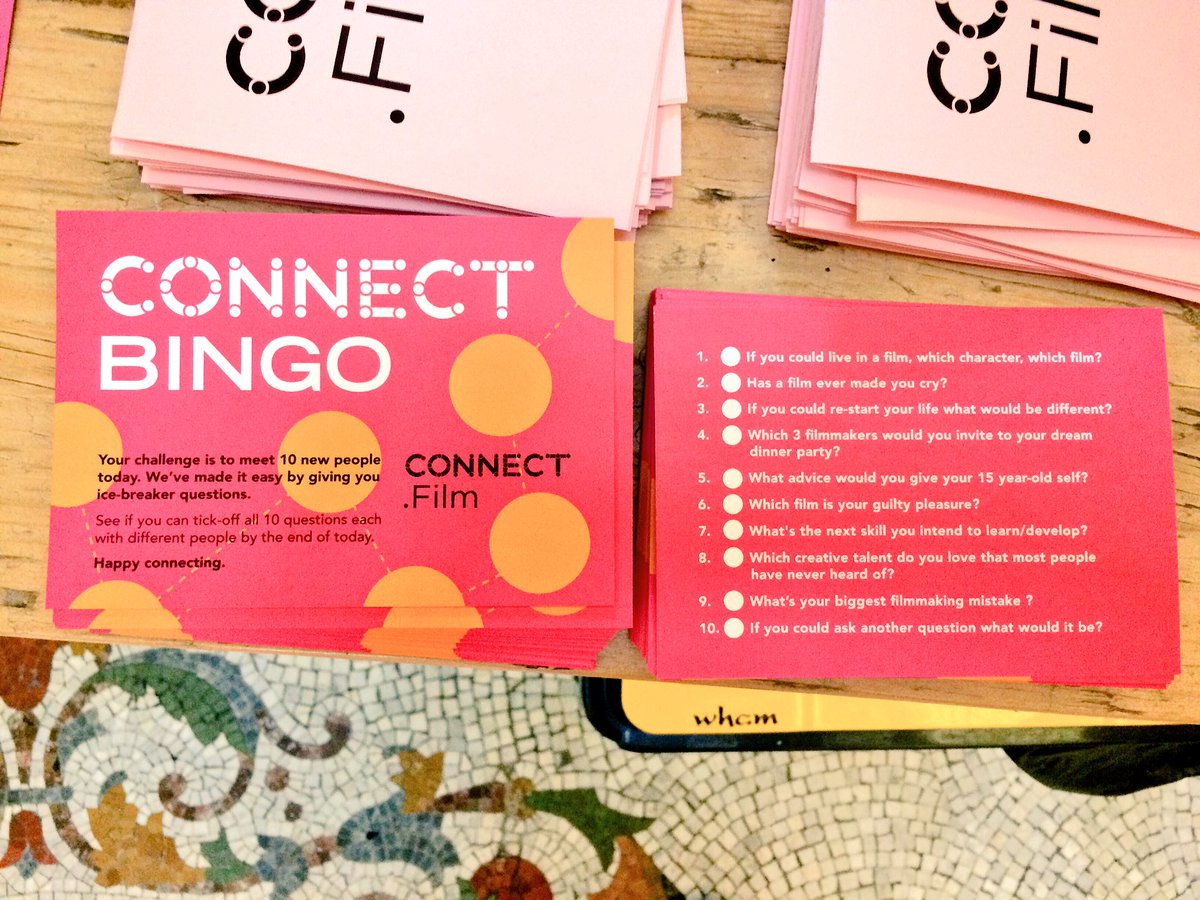 Everybody's playing bingo at #connectfilm2018 today - asking each question of another person at the event! Everyone's a winner.