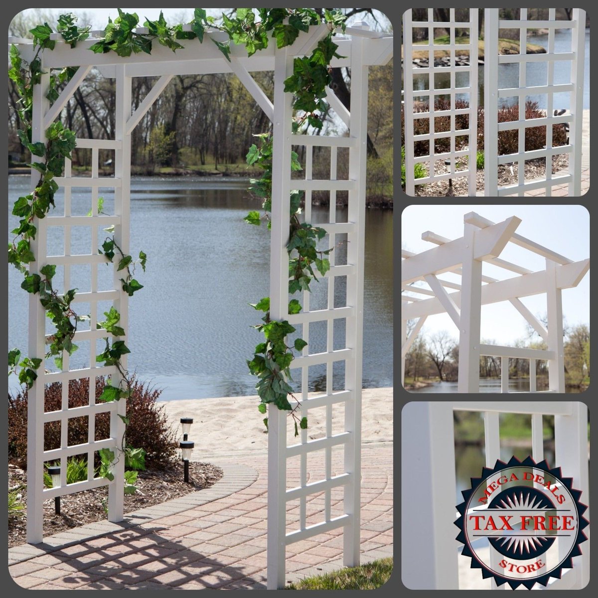 Megadealstores's tweet photo. White Pergola Arbor Vinyl Deluxe Wedding Backyard Garden Gate Climbing Plants #Pergola #gardenfurniture #patiofurniture #outdoorfurniture #gardenentrance #gardengate #ebay 
https://t.co/lZ4xdGqXpA https://t.co/8qwhEwsHeG