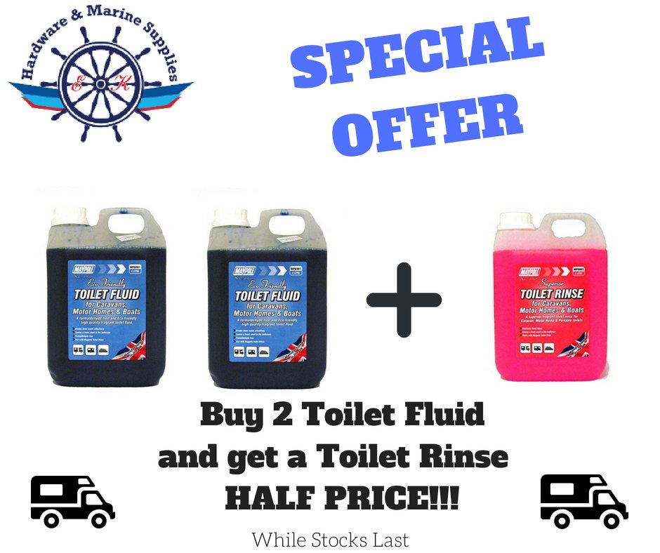 A new SPECIAL OFFER from Kehoe Hardware &amp; Marine Supplies for all bulk buyers, hotels, B &amp; B's.

Buy 2 Toilet Fluid &amp; get 1 Toilet Rinse HALF PRICE!!

Get them while stocks last.

#RubanforBusiness #RubanforOffers #WexfordHour #Irishbiz #KilmoreQuay

 ruban.ie/offers/322