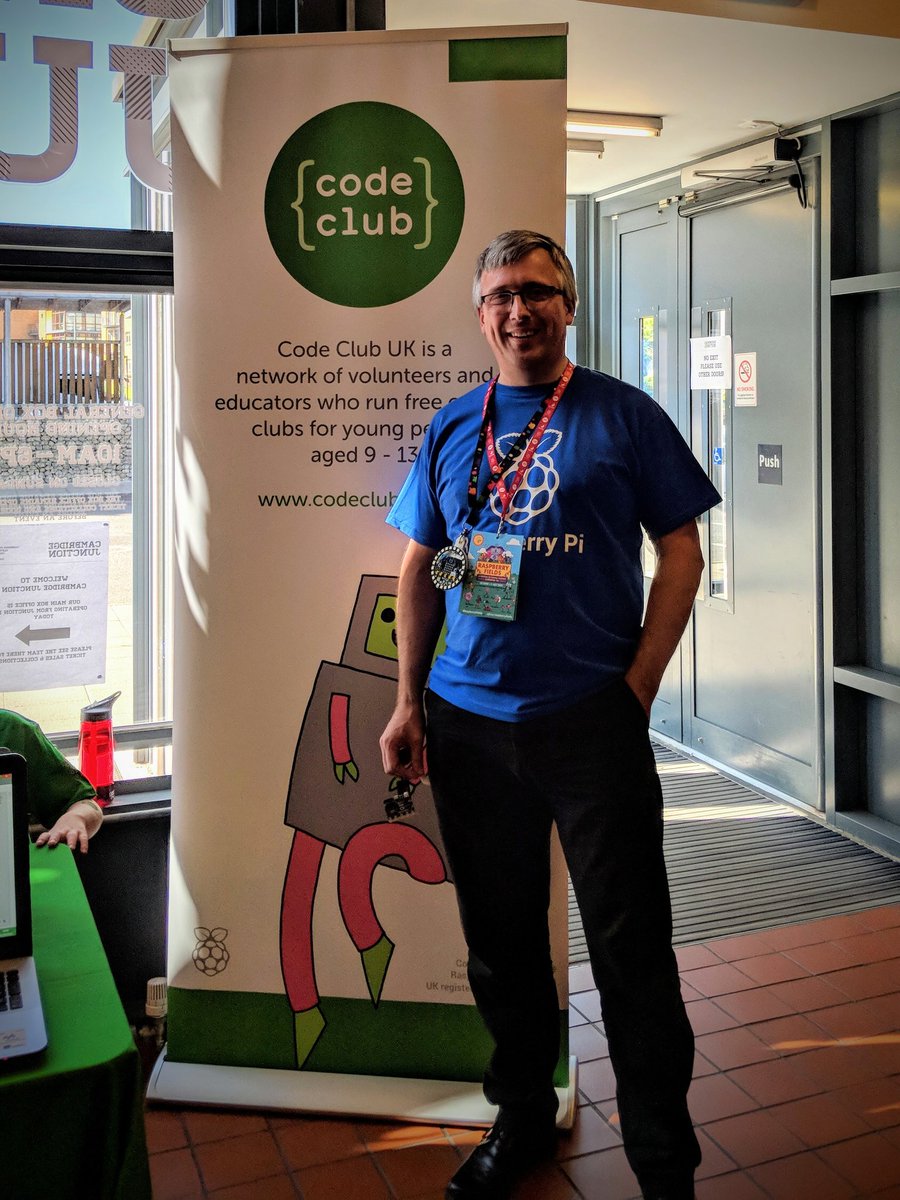 BobBilsland's tweet image. Coming to #RaspberryFields? Then come by the @CodeClub stand, say hi and guess how many badges are in our jar!