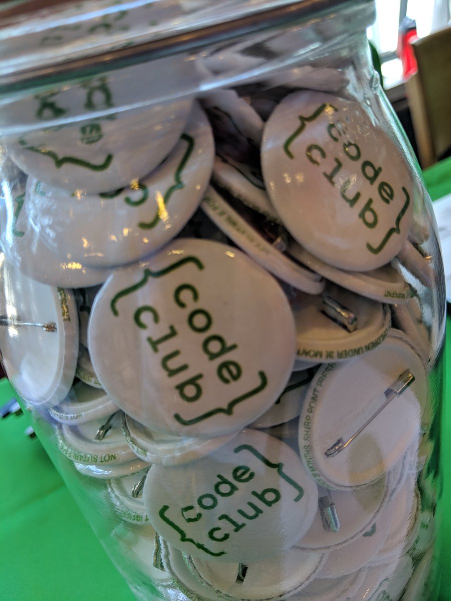 BobBilsland's tweet image. Coming to #RaspberryFields? Then come by the @CodeClub stand, say hi and guess how many badges are in our jar!