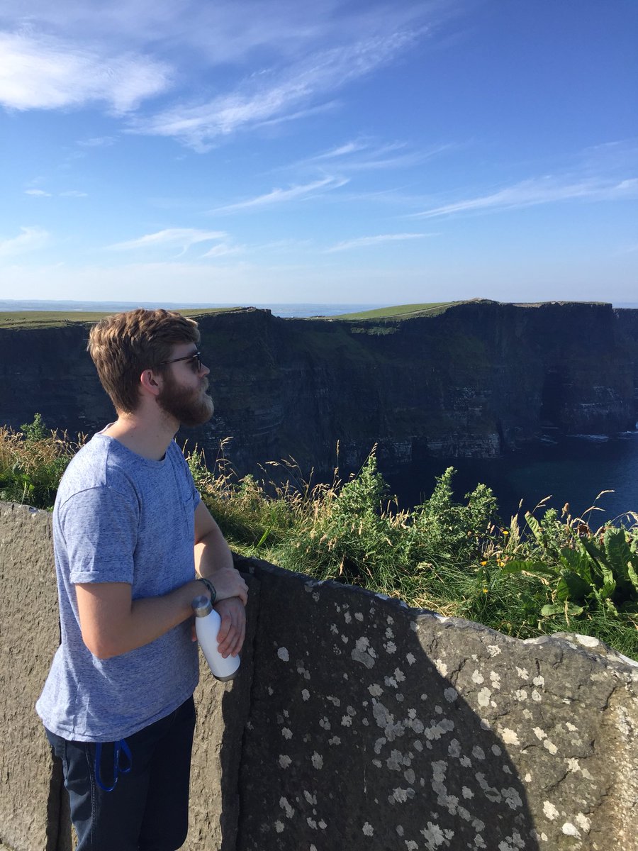 geomoetric's tweet photo. John McGrin, my great-great-great-grandfather, would weep and tell of the day he sailed to America when his mother said, “Turn around and gaze upon the Cliffs of Moher, for it would be the last of Ireland you would ever see.” 
Today his great-great-great-grandchildren returned. https://t.co/gMQxPPON0x