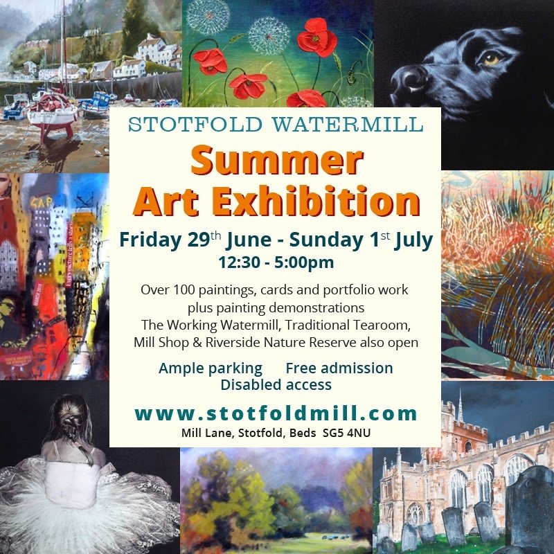 WoodEndGallery's tweet photo. @WoodEndGallery   Two exhibitions this weekend : For just today only at Roxton Thatched Chapel and ..today and tomorrow at Stotfold Mill #artexhibition https://t.co/sVAr5ICiGG