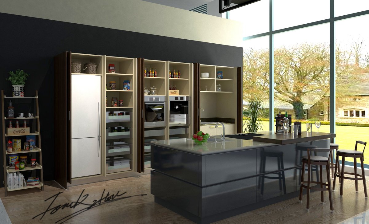 desonkitchens's tweet photo. Here’s yesterday’s kitchen with the doors folded back to reveal the kitchen appliances and storage. For more design ideas, just call us on 01962 863724 or pop into our Winchester showroom for a design consultation! #kitchen #kitchendesign https://t.co/xcdjzw1JoT