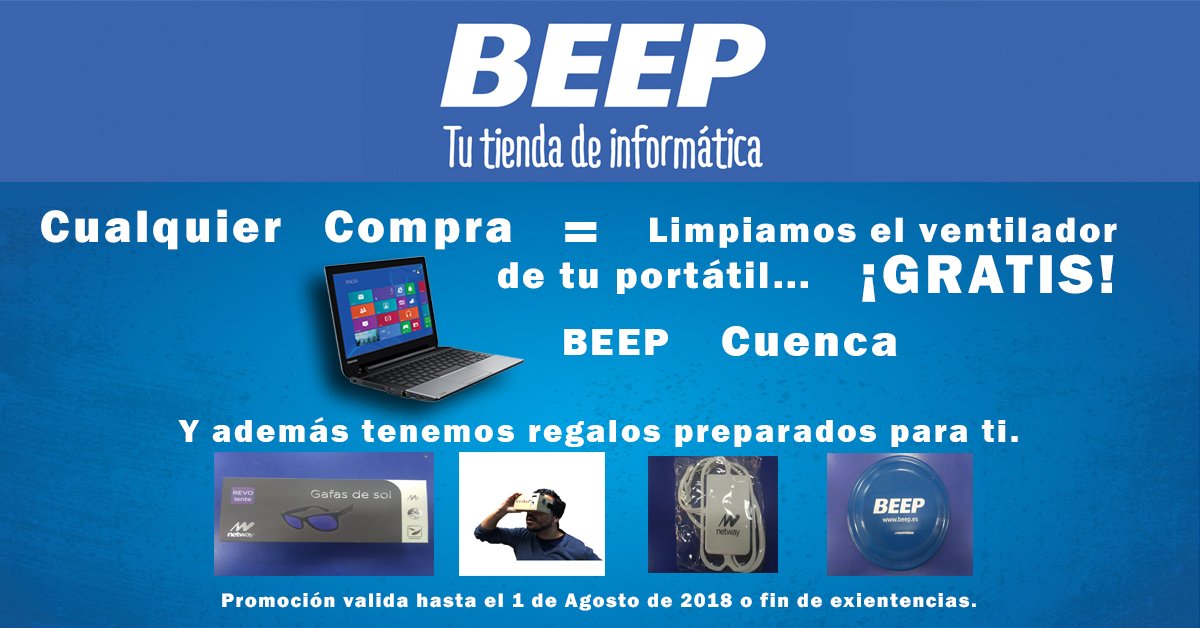 BeepCuenca's tweet photo. 🌞🌞 En verano con el calor 😅😅😅 nuestro portatil 💻💻💻 aumenta la temperatura y es recomendable limpiar el ventilador.Ademas ahora tenemos regalos para ti.👏 https://t.co/MXBcPy3CzG