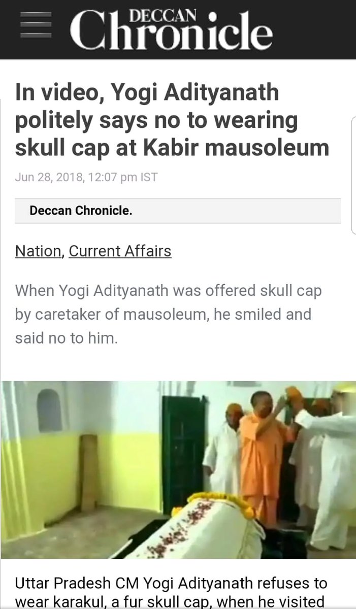 CantstopulovinM's tweet photo. Just a thought. #YogiTopiRow
All the people criticising CM #YogiAdityanath, can any one of you challenge Shri @myogiadityanath for debate on Kabirs writing ? https://t.co/VmHZciPoJs