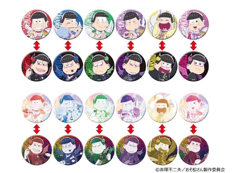 おそ松さん　天使(マルイ限定)悪魔(HMV限定)ライトバッジ12個セット おそ松さん 天使(マルイ限定)悪魔(HMV限定)ライトバッジ12個