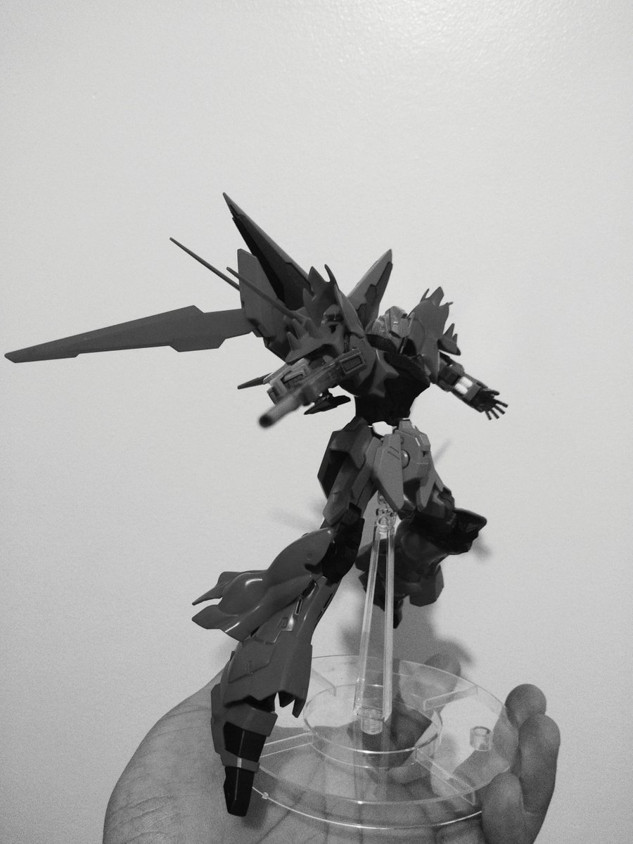 flagship2026's tweet photo. Dark Shiki - base kit is HG mega shiki with sinanju and dark matter booster parts. #bd_gunpla #gunpla https://t.co/y01p2cSQFY