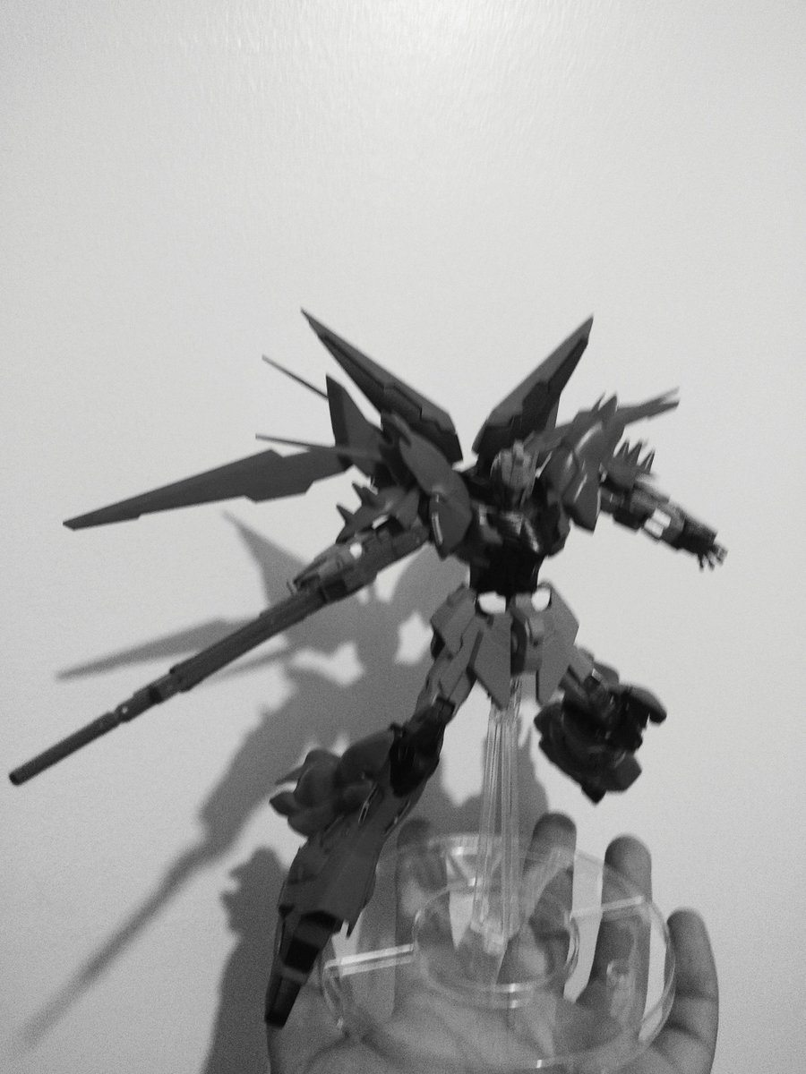 flagship2026's tweet photo. Dark Shiki - base kit is HG mega shiki with sinanju and dark matter booster parts. #bd_gunpla #gunpla https://t.co/y01p2cSQFY