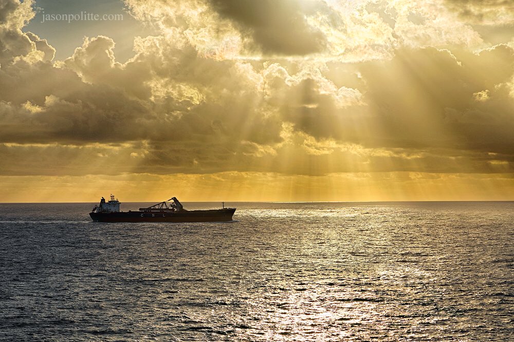 NEW! ‘CSL Spirit at Sunrise’ - Prints available at jasonpolitte.com/featured/csl-s… @CSLships #canadasteamshiplines #cslspirit #seascape #sunrise #caribbean #ocean #transportation #travel #shipping #industry #Sunrays #art #FineArt #PhotographyIsArt #photographyislife #photography