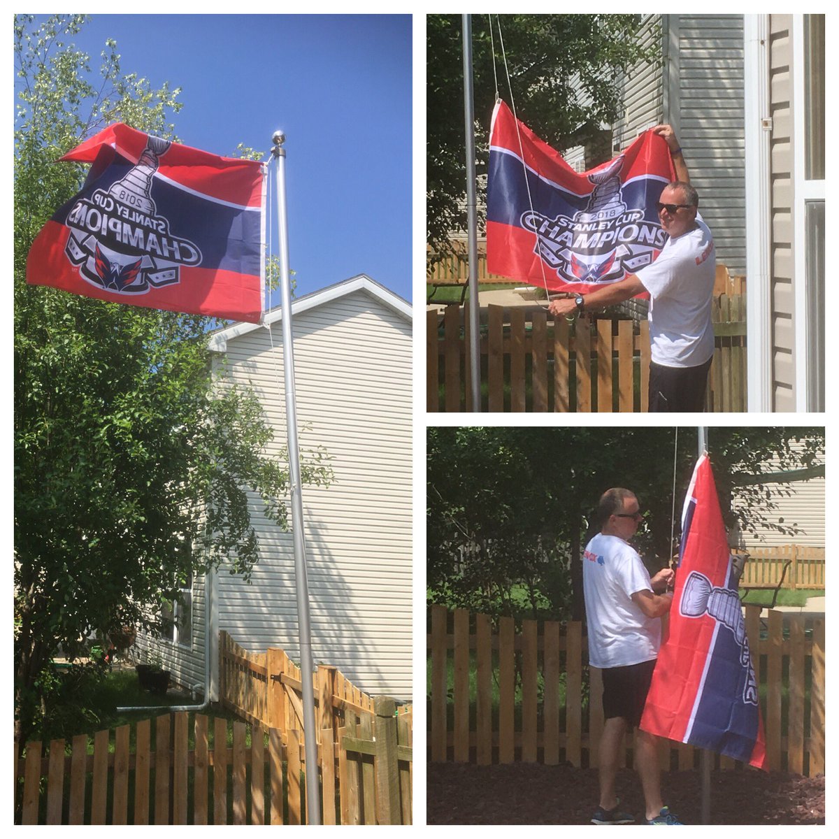 Raising the banner at the sparrowsnest #ALLCAPS #stanleycup @Capitals