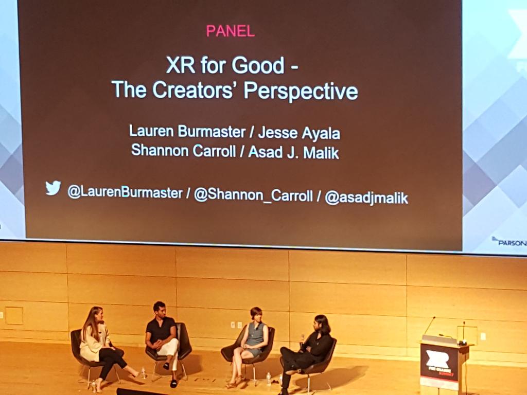 jeremiahfrink's tweet image. Storytelling through #VR becomes complicated very quickly when leveraged &quot;for good.&quot; Whose good? Underlying purpose? Challenging questions at #G4C18 #XR4C with @LaurenBurmaster @Shannon_Carroll @AsadJMalik Love creators impacting the world in this space!!