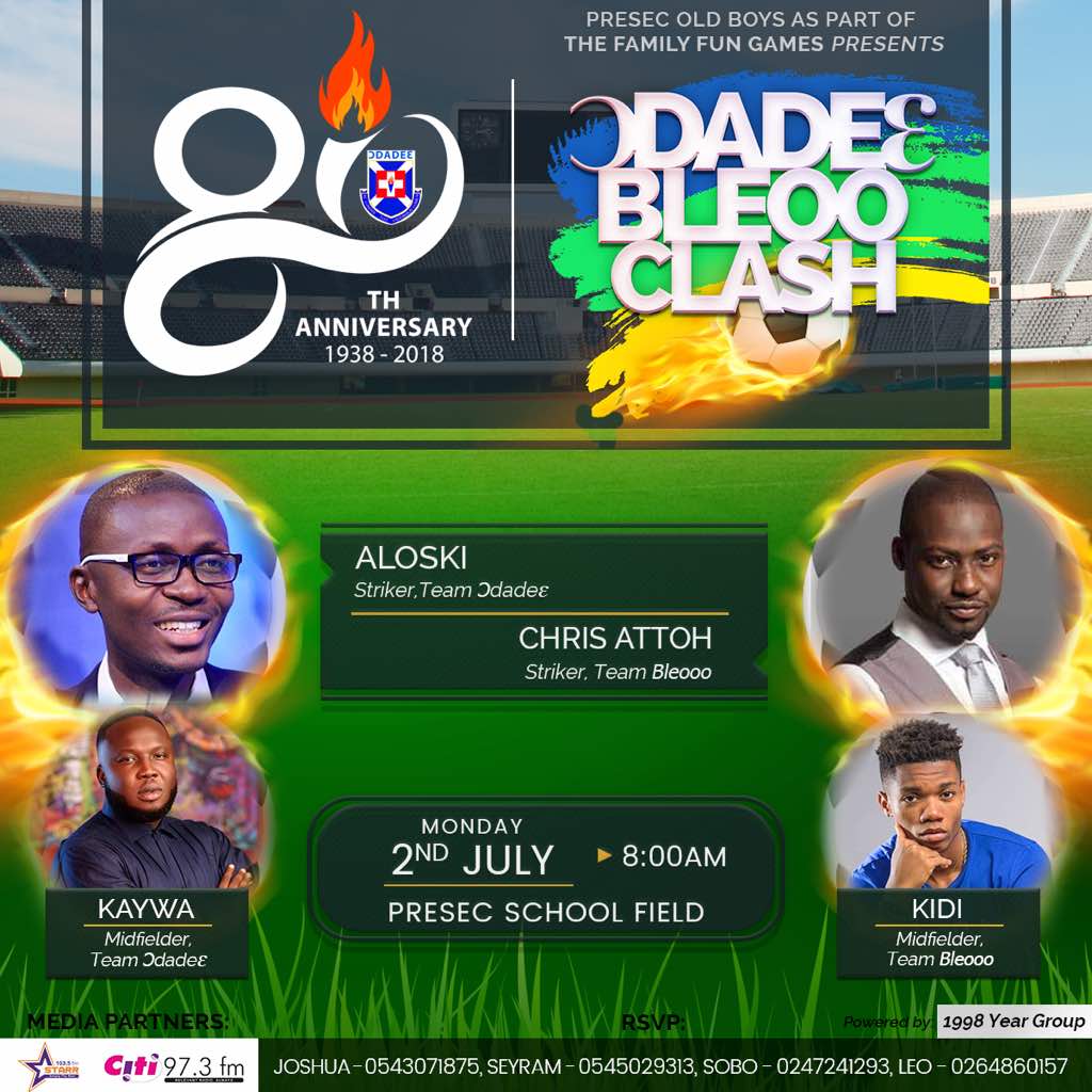 Odadee_Official's tweet photo. It's the annual Ɔdadeɛ Family Fun Games this Monday, 2nd July
come with your family cos there will be activities for all ages
come socialize, network & reminisce with fellow Ɔdadeɛs
#Odadee
#Presec80 https://t.co/cSoJRcpHFK