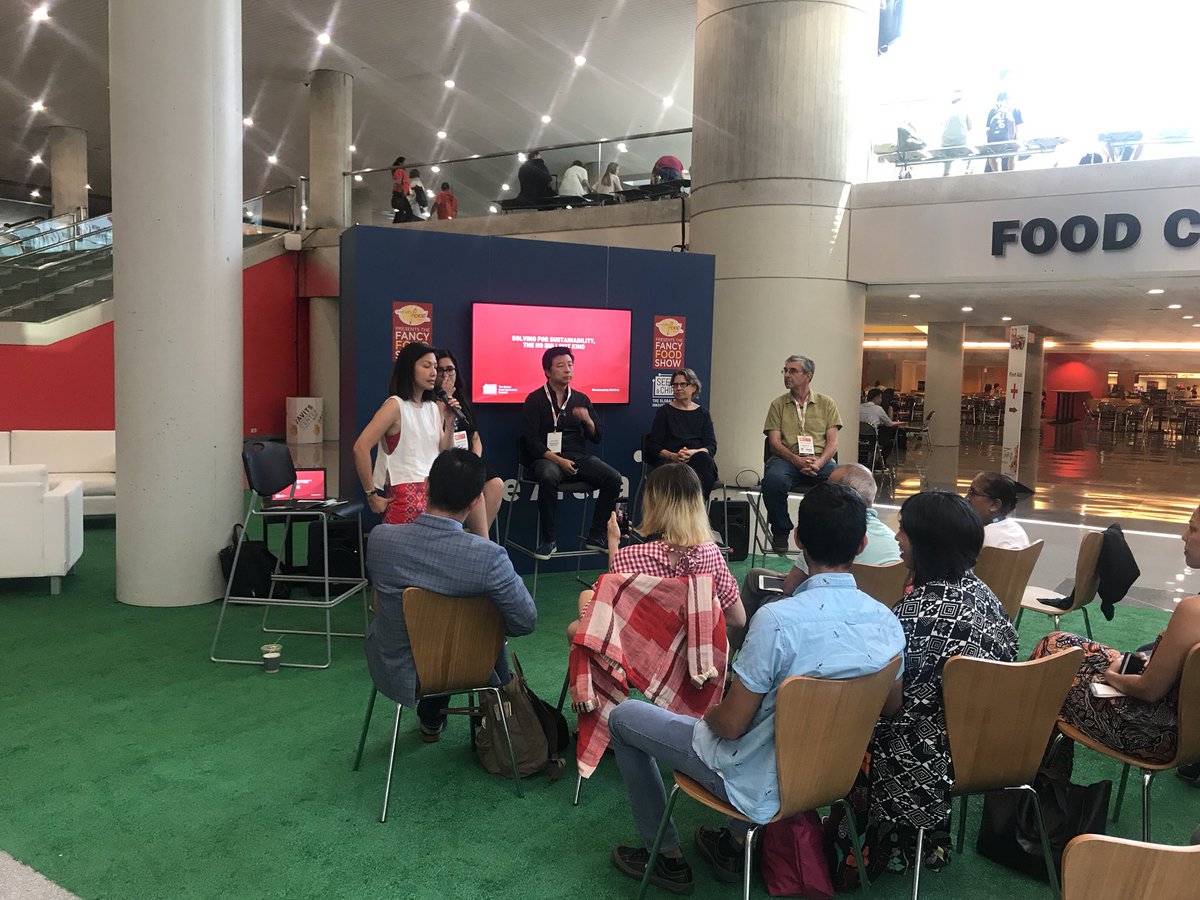 First panel of the day at #FancyFoodShow2018! Leaders of the global food movement getting together to talk about real #sustainability for real people!
