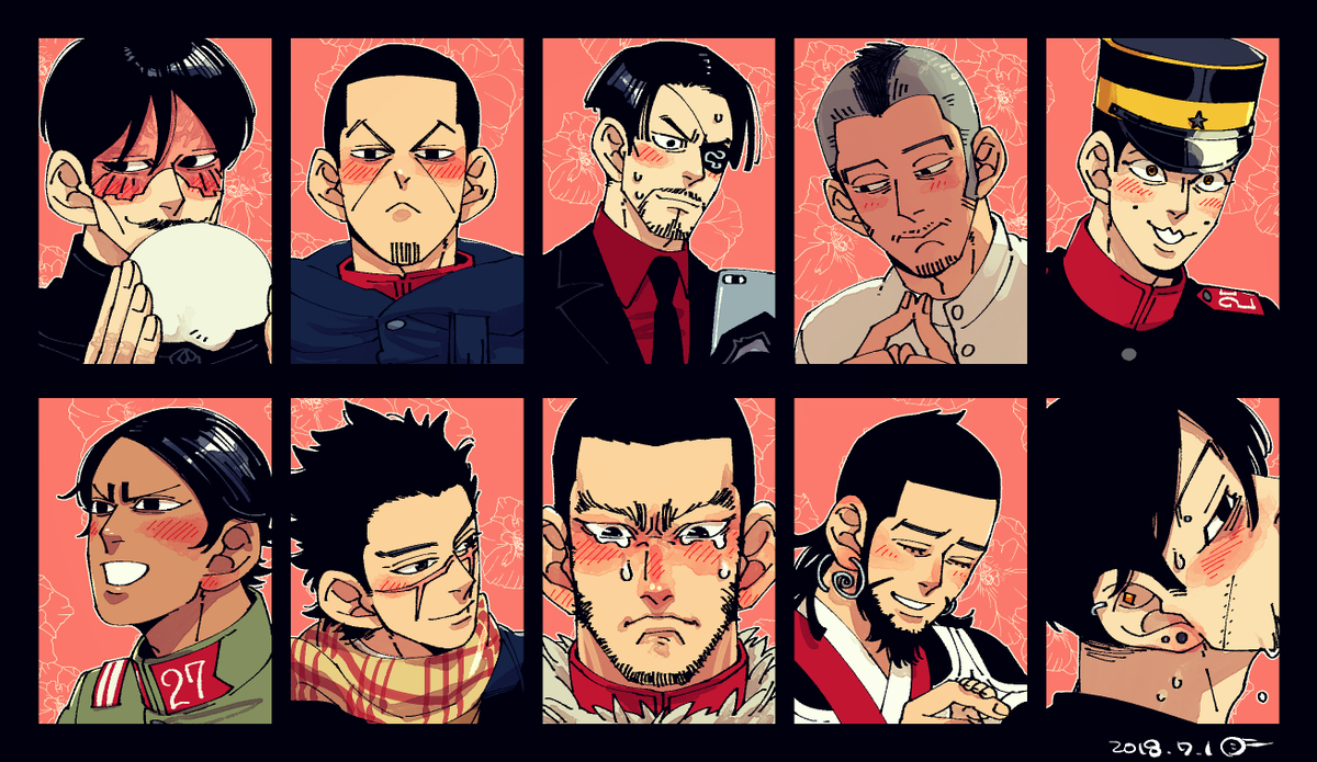 猫飯屋の肉詰めフライアウェイ らくがき ありがとうございました N W N 全体的にムサ苦しい ｗｗ リプきたキャラを赤面させる 1 鶴見中尉 2 月島軍曹 3 真島の兄さん 4 門倉部長 5 宇佐美上等兵 6 鯉登少尉 7 杉元佐一 8 谷垣源次郎 9 キロランケ