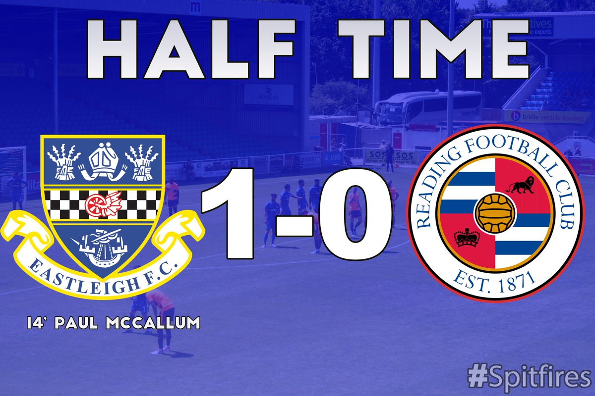 EastleighFC's tweet photo. HALF TIME! Looking good so far...

[1-0] #Spitfires 🔵⚪️ https://t.co/zDa1C5yCwh