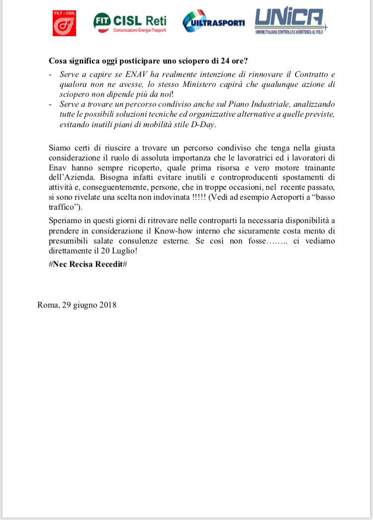 Comunicato congiunto piano industriale #enavspa