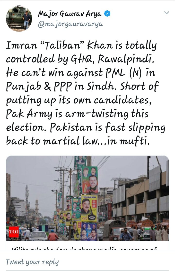 Indians going after Imran Khan &amp; Pakistan army and parroting PMLN narrative, word by word.
I wonder why?? 

#GeneralElection2018