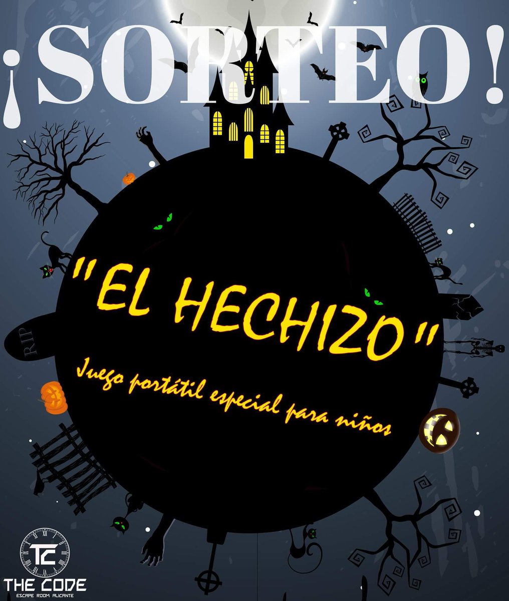 TheCodeEscape's tweet image. ¡SORTEO “ El Hechizo”!
Desde el lunes 16 de Julio se podrá jugar “El Hechizo” (nuestro juego portátil para niños) en nuestro local y para celebrarlo ¡UN SORTEO!
Gana una sesión gratis del juego “El Hechizo”, en The Code Escape Room Alicante. Entra en nuestro Facebook y participa!