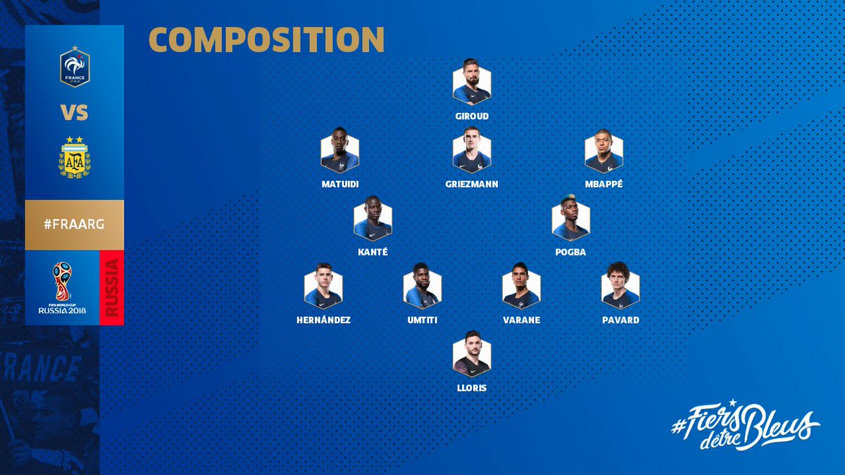 La composition de l'Equipe de France ! #FRA #FiersdetreBleus #FRAARG
