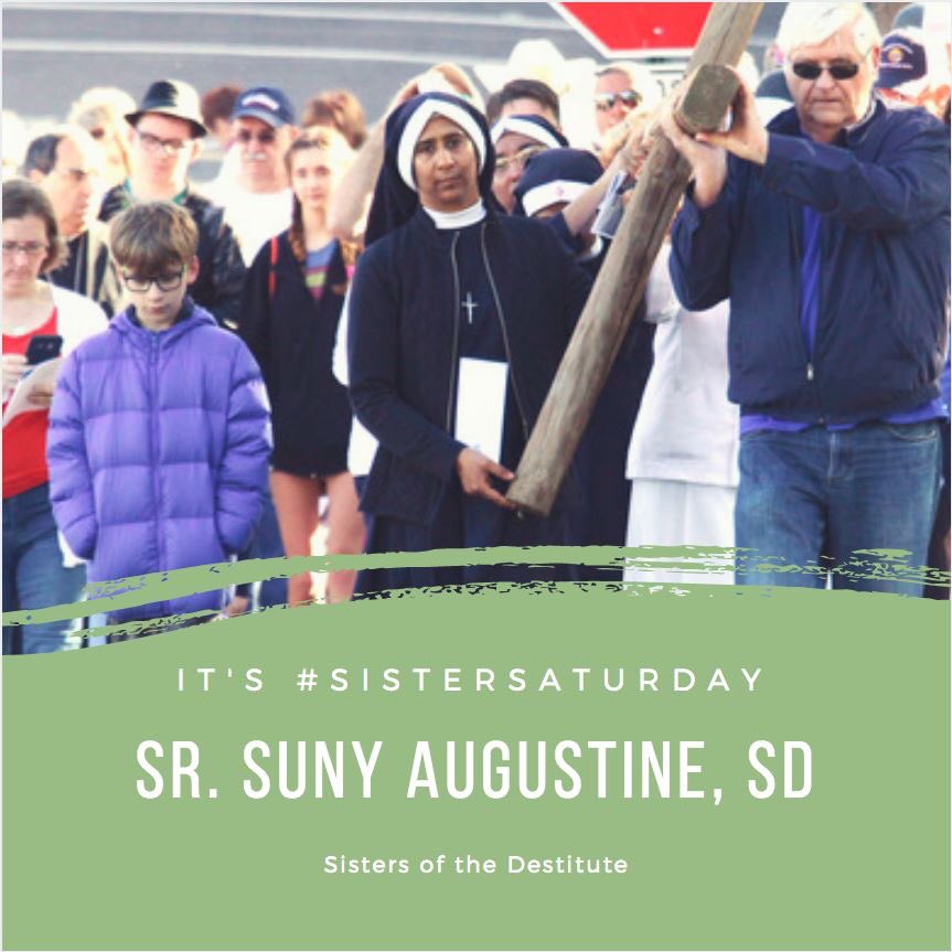 dioshpt's tweet photo. It's Sister Saturday! Join us each Saturday as we pray together as a diocese for our women religious. Today we pray for Sister Suny Augustine, SD, a Sister of the Destitute. #sistersaturday https://t.co/8UFkv6SmH2