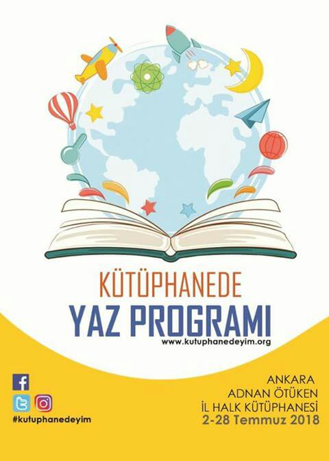 Türkiye'de bir İLK! Kütüphane yaz programı. 7'den 70'e her yaş grubuna hitap eden çocuk, genç ve aileleri kapsayan program. Robotik atölyeler, sağlıklı beslenme, en sevdiğiniz Blogger söyleşileri, kamp etkinlikleri, halk oyunları... #kütüphanedeyim #adnanötükenilhalkkütüphanesi