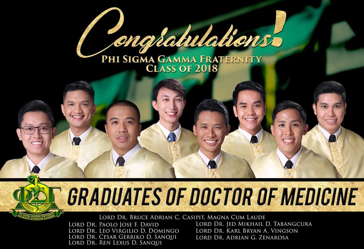 PhiSigmaGamma's tweet photo. Congratulations to our new Lord Doctors and to the rest of the UST-FMS Class of 2018!

Uber Alles! Hail PSG!! https://t.co/YfD47Xh4WG