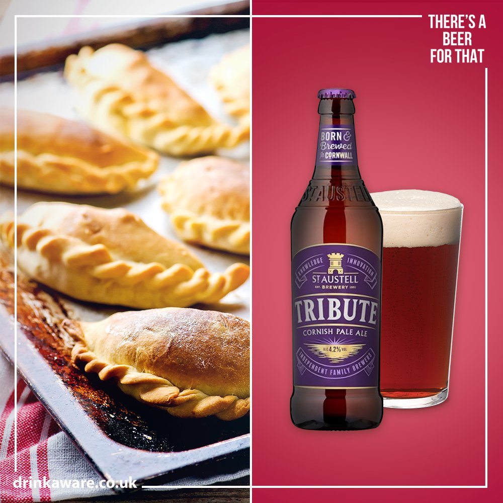 A glass of bitter; the best way to pay tribute to a Cornish pasty.