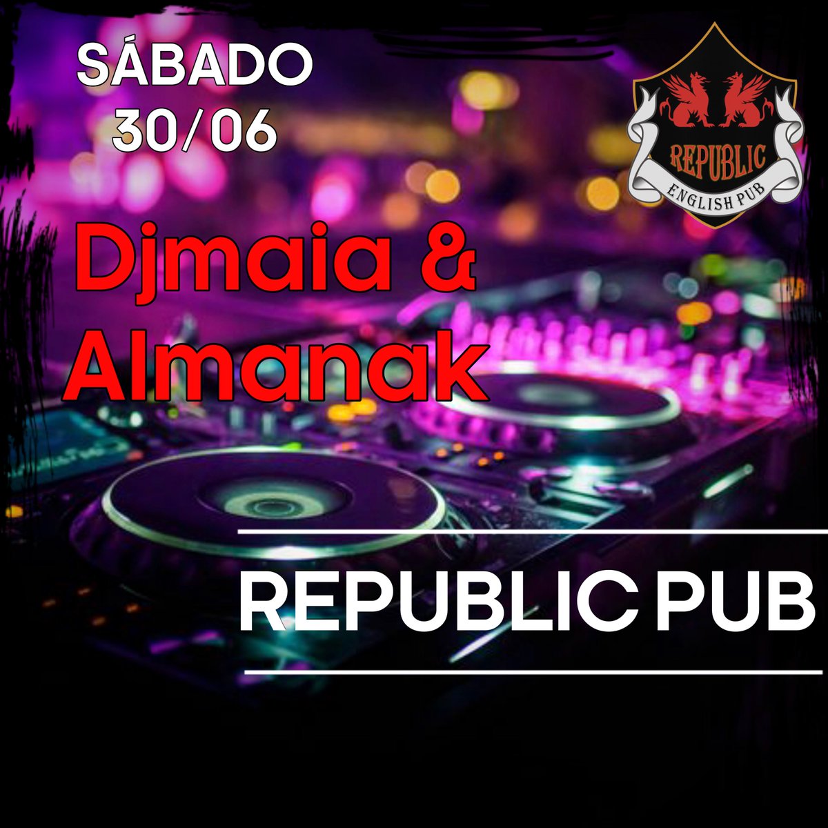Republic_pub's tweet photo. HOJE NO REPUBLIC!!!!! 
Todos convidados!!!
👊
#republicpub #vivaorock #republic #vilamadalena #livemusic #englishpub #happyhour #doubledrinks #pub #cheers #heineken #choppheineken #sabado #djmaia89 #robertomaia #homemenciclopedia #showdotatola #Showdotatola89 #bandaalmanak https://t.co/QBvXFRDwju