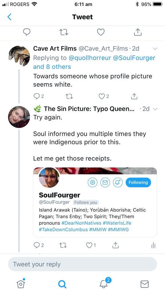 2. I’m racist. Apparebtly to mrthtake2 - a white person throwing the terms “simian”, “monkey”, “dog”, “missing link” and “g*psy” at an Indigenous person isn’t racist. I accidentally cut off where she was replying to the racist account in the 4th cap.  #TERFgoggles