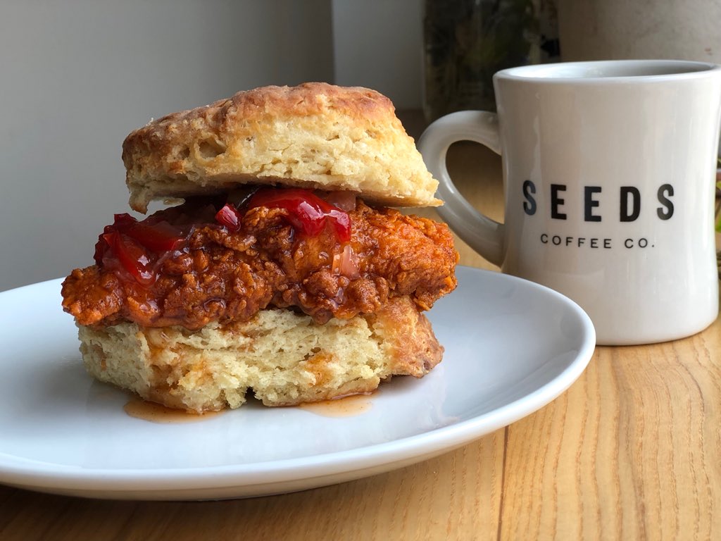 HattieBs's tweet image. Birmingham friends! Hot chicken biscuits @seedscoffee in Lakeview until 11!👍😍 #BhamEats #InBirmingham #SeedsCoffee #HattieBs