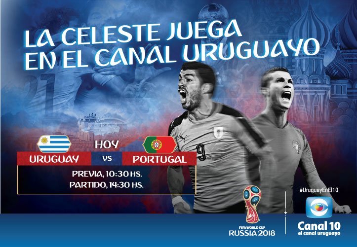 ¡Ya llega ACTUALIDAD CELESTE y empezamos a vivir la PREVIA del gran partido de esta tarde entre 🇺🇾 Uruguay y 🇵🇹 Portugal! ⚽ ¡Quedate en el canal uruguayo! 😉💪
#UruguayEnEl10 #Rusia2018