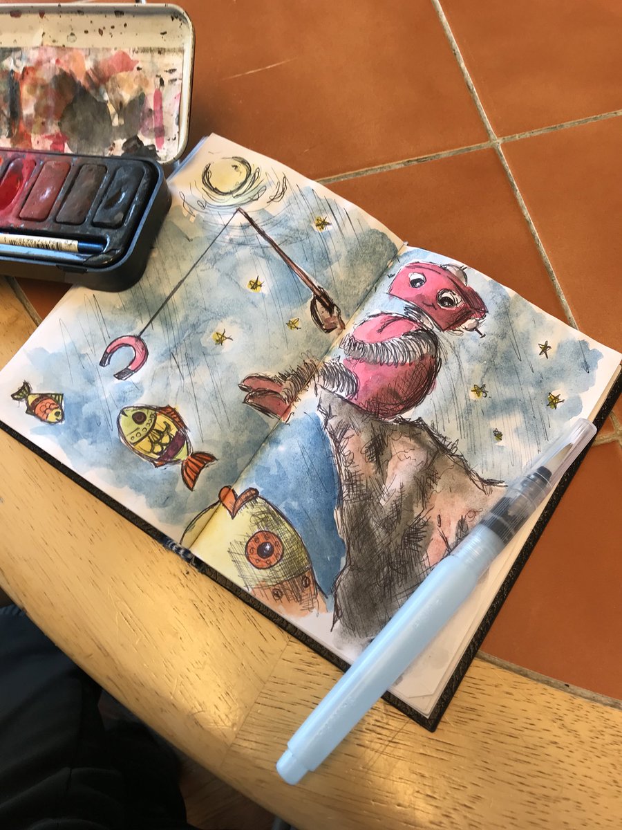 MerseyRiverLad's tweet image. My little robots such a happy chappy. New ideas keep on coming 😊 #redrobot #littleredrobot #robot #fish #gonefishing #magnet #magneticfishing #metalfish #illustration #childrensbooks #childrensillustration #fineart #commission
