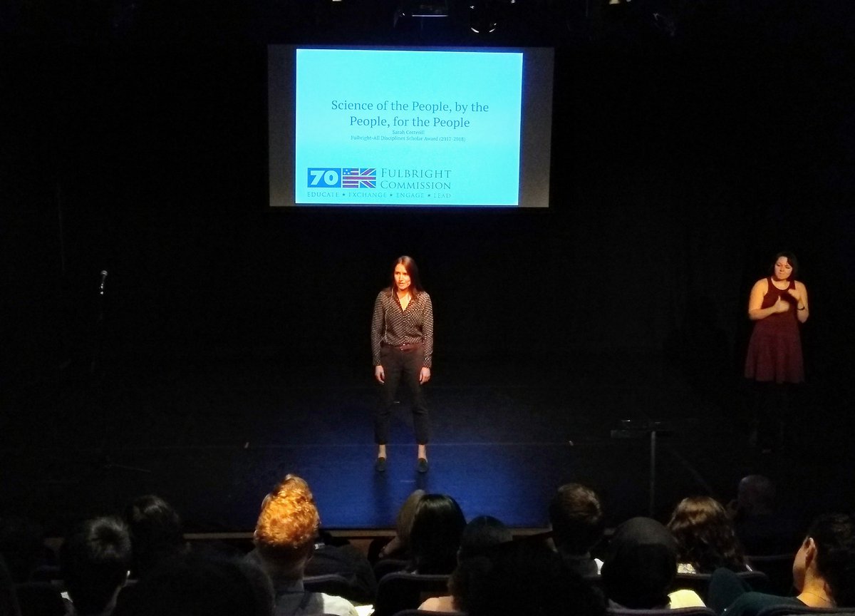 USUKFulbright's tweet photo. Back from lunch and ready to hear more fantastic talks! Kicking off the afternoon is "Science of the People, by the People, for the People."
#Fulbright70 #USinUK @theRSAScotland @ScotStoryCentre https://t.co/eRW5fs6oe2