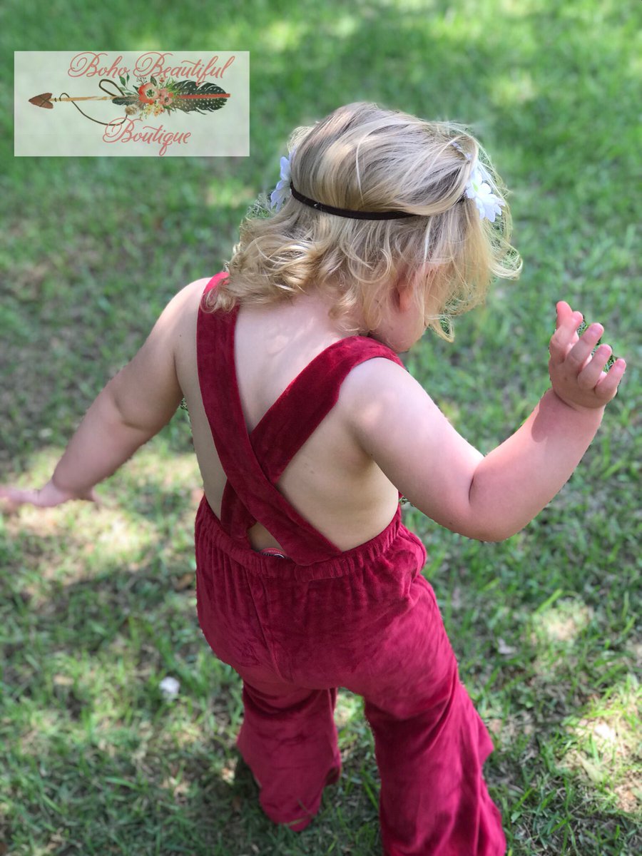 boho_beautiful's tweet photo. Pleated Velour Suspender Jumpsuit-$16.95
(1) 12-18 Months
(1) 18-24 Months
(1) 2T
(1) 3T
(1) 4T
(1) 5T
Velour Suspender Jumpsuit-Wine-$16.95
(1) 9-12 Months
(1) 18-24 Months
(1) 3T
Daisy Braided Leather Floral Headband-$3.95
(2), in stock.
Message email, style, &amp; size to claim. https://t.co/bDTFyFKprx
