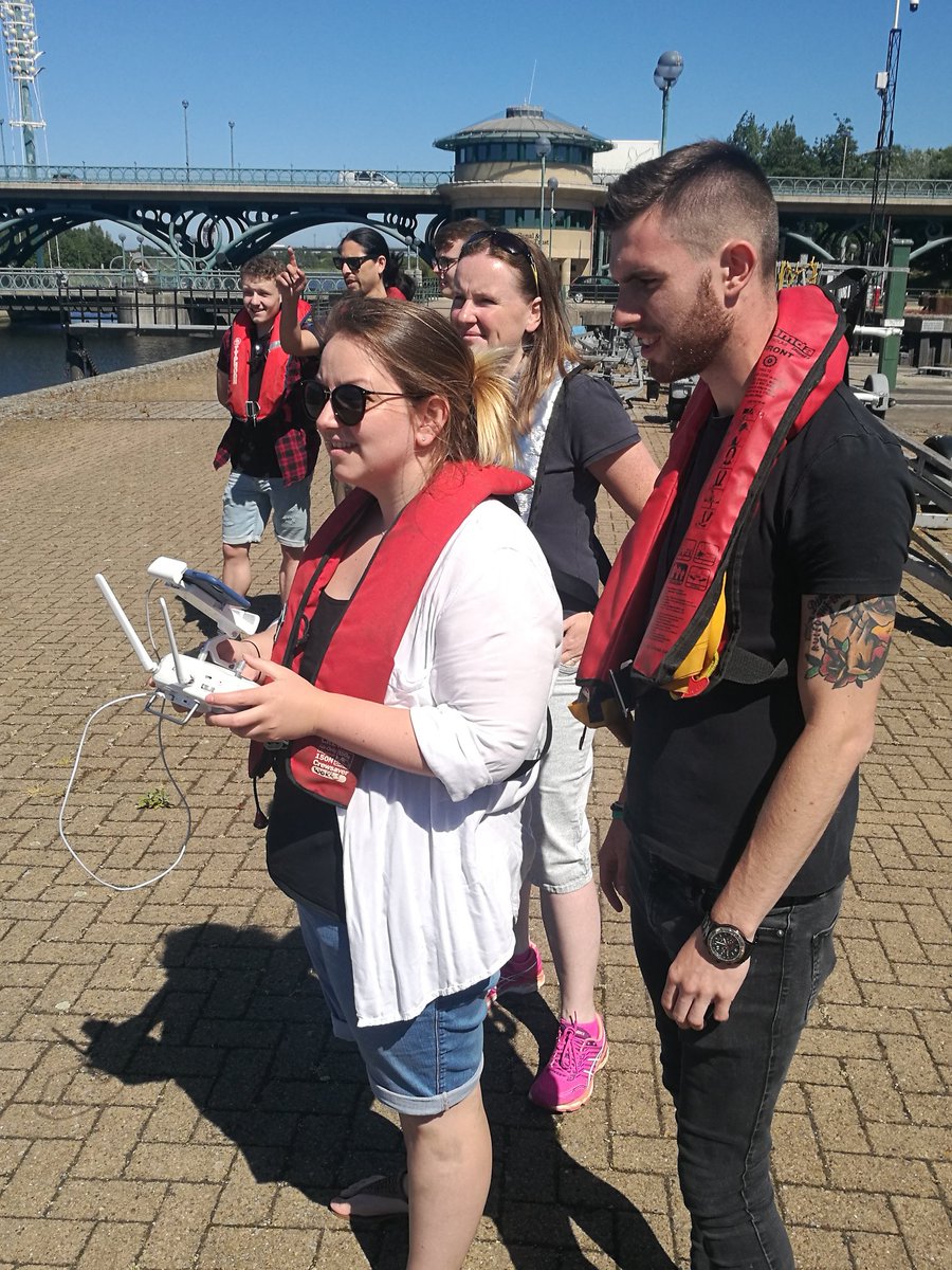 HinterlandsNEY's tweet photo. The ☀ is still shining here @TeesBarrage &amp; a new team of #drone cadets are about to take off! #hinterlands @CanalRiverTrust @rtrlp https://t.co/gdgWdiZRR9