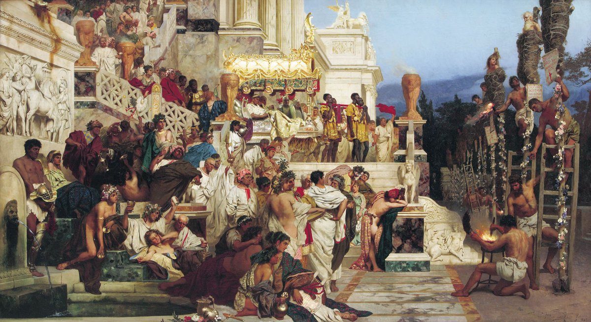 FrAquinasOP's tweet photo. Today the Church honors the #FirstMartyrsofRome, whose sufferings under Nero were recorded by the historian Tacitus: "Covered with the skins of beasts, they were torn by dogs, or were nailed to crosses, or were doomed to the flames and burnt, to serve as a nightly illumination." https://t.co/mIJpZHK9fU