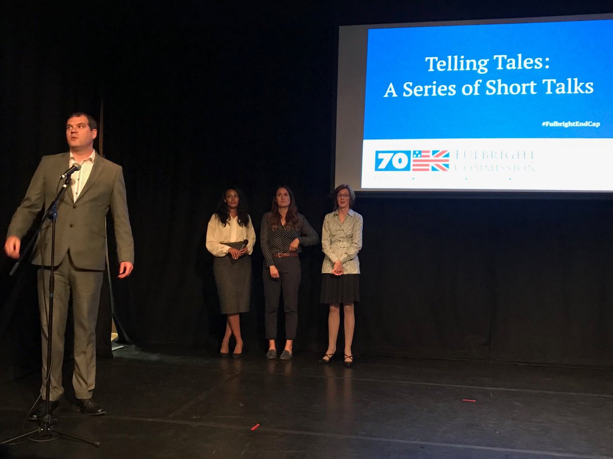 KathieLasater's tweet photo. Fantastic TED-style talks—proud and humbled to be part of this amazing group of Fulbrighters!#FulbrightEndCap #USUKFulbright https://t.co/mhkKBwhOpO