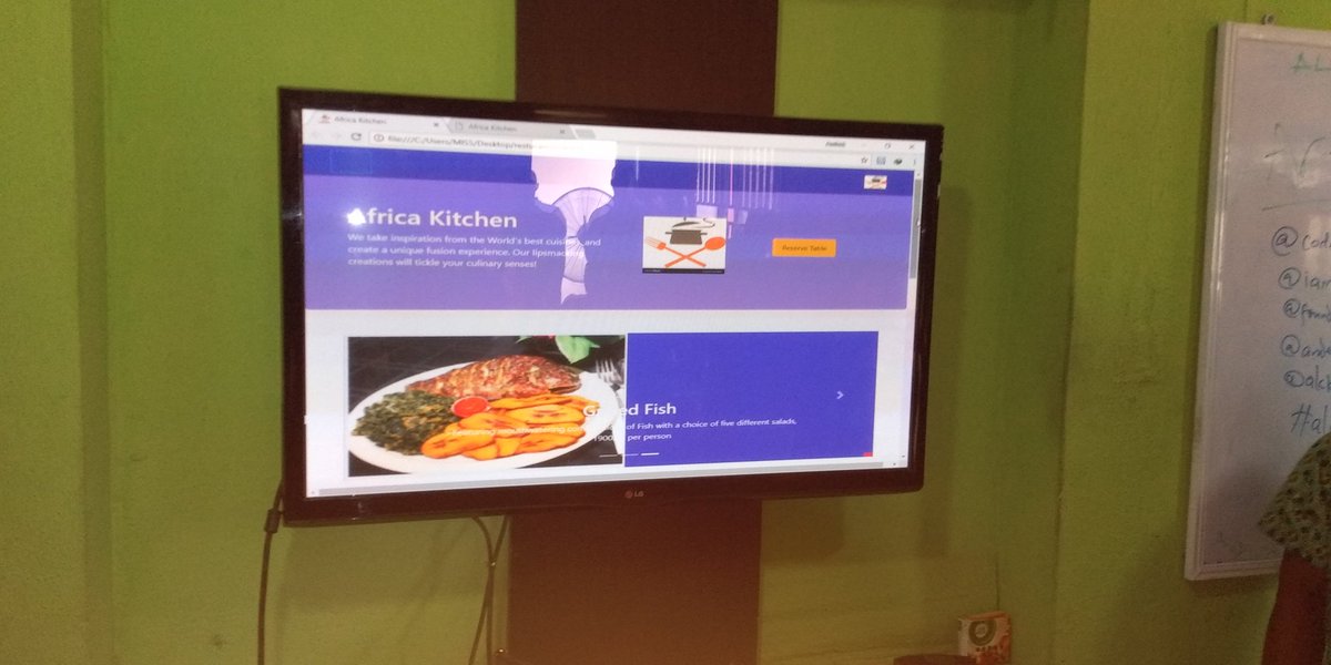 muftyoftech's tweet photo. Team 5: Interlinked

Project:  Online food resturant

This website helps user to order food online on the website and also reserve seat at the preferred resturant to have a nice time 

@AlcKwara 
@CodeBloodedBee 
@Andela_Nigeria 
@Google 
@foundershubng https://t.co/b1lkDW14zv