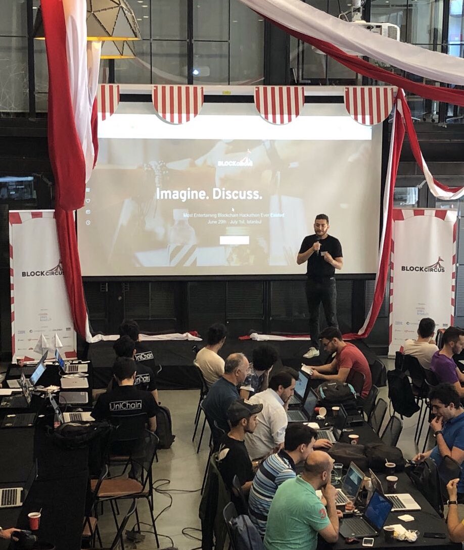 block_circus's tweet photo. The first blockchain hackathon begins with Blockcircus in Turkey. 60+ developers, 20+ mentors, 8 workshops, 3 days #hackthefun #BlockCircus https://t.co/jbTbUOkuzh