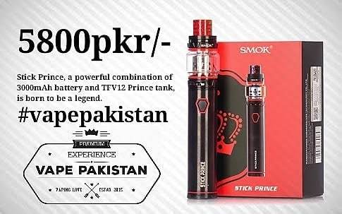 VapePakistan's tweet photo. SMOK Stick Prince and TFV12 Prince Starter Kit
Pkr5800/- only

#vape #vapeporn #vapelife #vapeon #vaper #vapefam #worldwidevapers #vapefriends #vapeenthusiast #vapeeveryday #vapers #vapetricks #vapepk #vapeinstead #vapeart #vapeallday #vapestagram #vaped… https://t.co/ZPkG6QPRoh https://t.co/sbB4NgdlLg