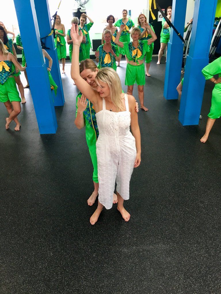 JenCheerco's tweet photo. Nobody puts Baby in the corner!! Especially when she has 30 leprechauns in her #squad 🙌🏻 Jenny and her hens were absolutely brilliant this afternoon at her #dirtydancing themed #henparty in #york Well done ladies you smashed it 👏🏻@CheerleadingCo #danceparty #cheercohens https://t.co/cJT4KON8m5