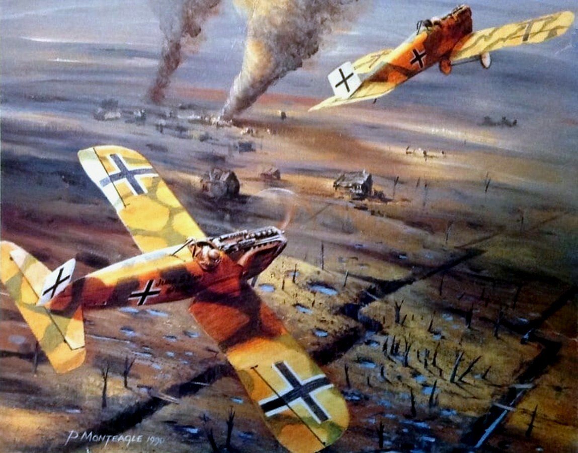 1918 Junkers J-9 D-I - art by Paul Monteagle