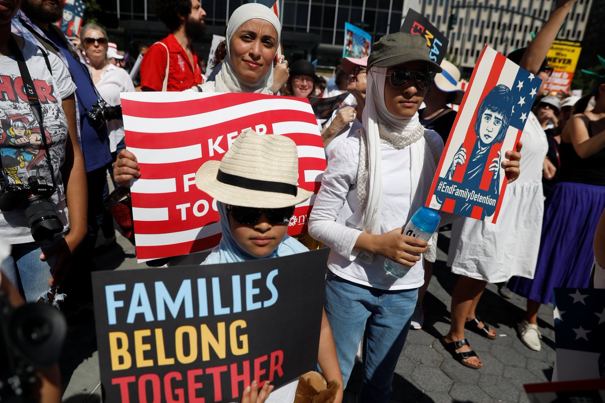 ajplus's tweet photo. Thousands across the U.S. are marching in #FamiliesBelongTogether protests against the "zero tolerance" policy at the  U.S.-Mexico border. https://t.co/T4aULnj2TZ