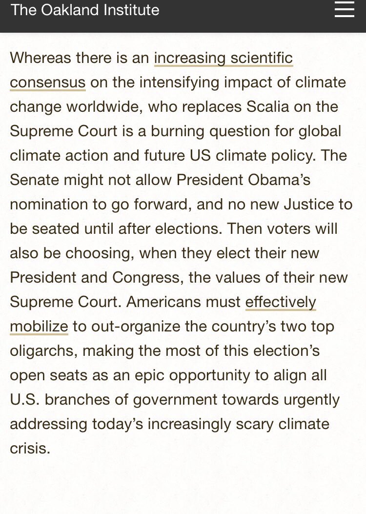 One could almost see a connection :/ Scalia Vacancy Puts in Play US Pledge to Paris Agreement.  https://www.oaklandinstitute.org/blog/scalia-vacancy-puts-play-us-pledge-paris-agreement