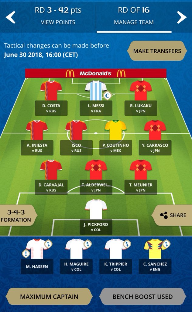 FPLCELEBES's tweet photo. Ready! 👊🏽
Round of 16 🔥
Points: 184
Rank: 2,311
#FantasyFIFA https://t.co/GRga6jIwKO
