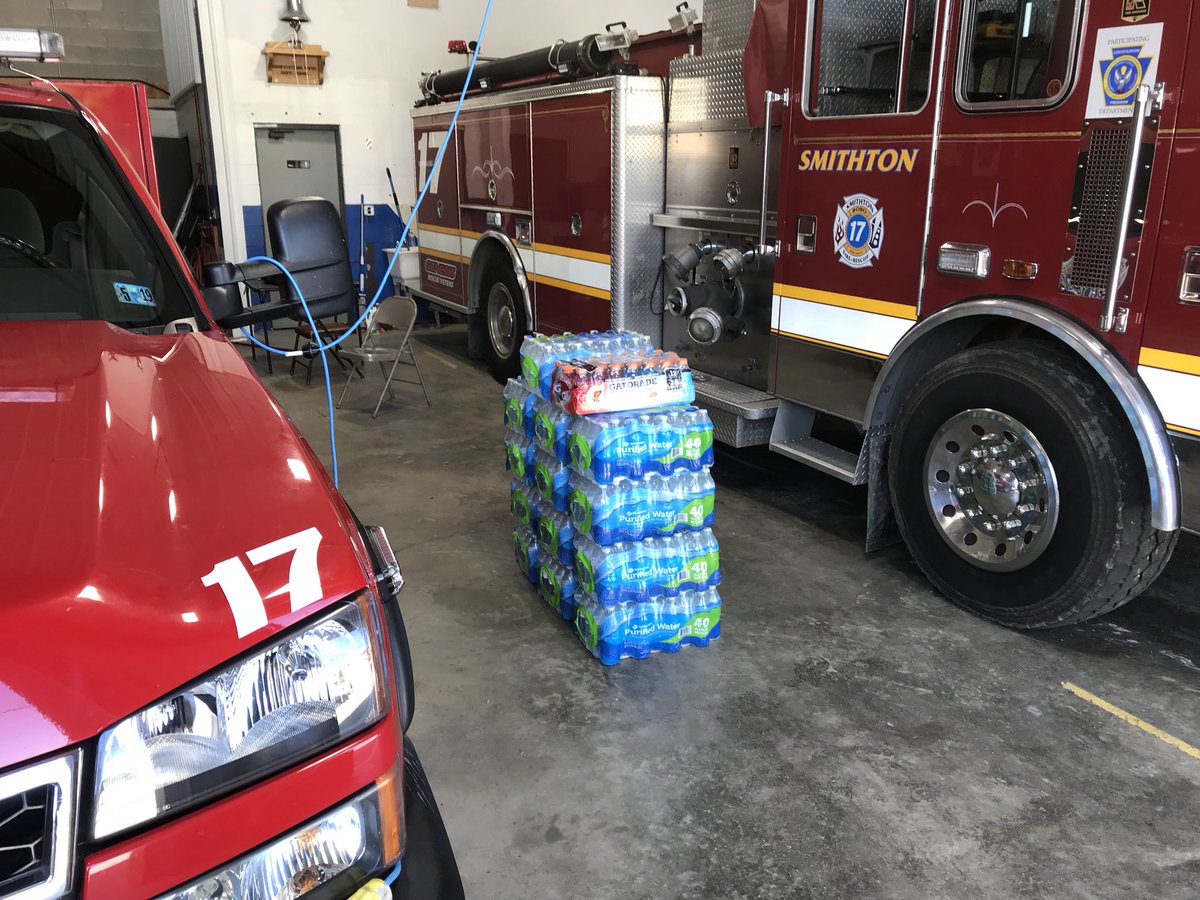 SmithtonVFD's tweet photo. Our community is awesome! Thank you for the donations to keep our firefighters hydrated during this heatwave! https://t.co/wqDO46qWxa