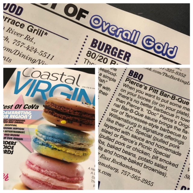 piercespitt's tweet photo. We are always honored that YOU, our loyal guests, choose us as BEST OF COASTAL VIRGINIA, OVERALL GOLD for Bar-B-Que!  We send our heartfelt thanks again this year for being chosen. Come in and see what's new! #covabestof #bbqrules #williamsburgva https://t.co/sw133Xtml6