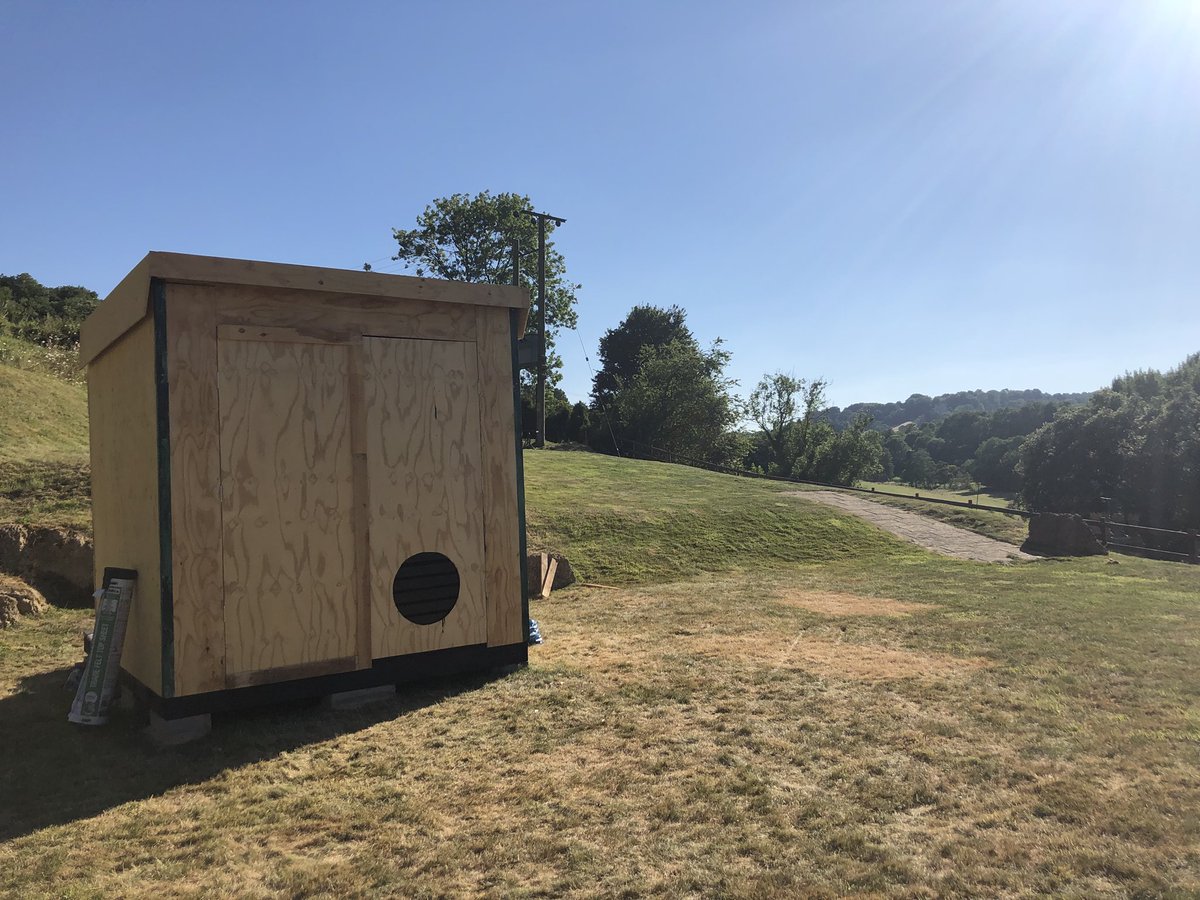 The fabulous #Luminis is now installed in his giant bird box palace, drilled with hundreds of holes &amp; adorned with coloured glass to create a unique Tiffany/Morrocan owl-lamp! Visit @waterhousebath Monkton Combe and take part in their nature trail! minervasowls.org/owls/luminis/
